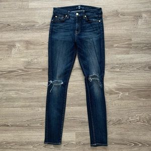 7 for all Mankind Distressed Skinny Jeans